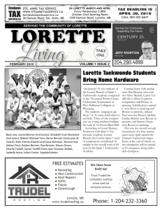 Lorette Living - Feb - front page